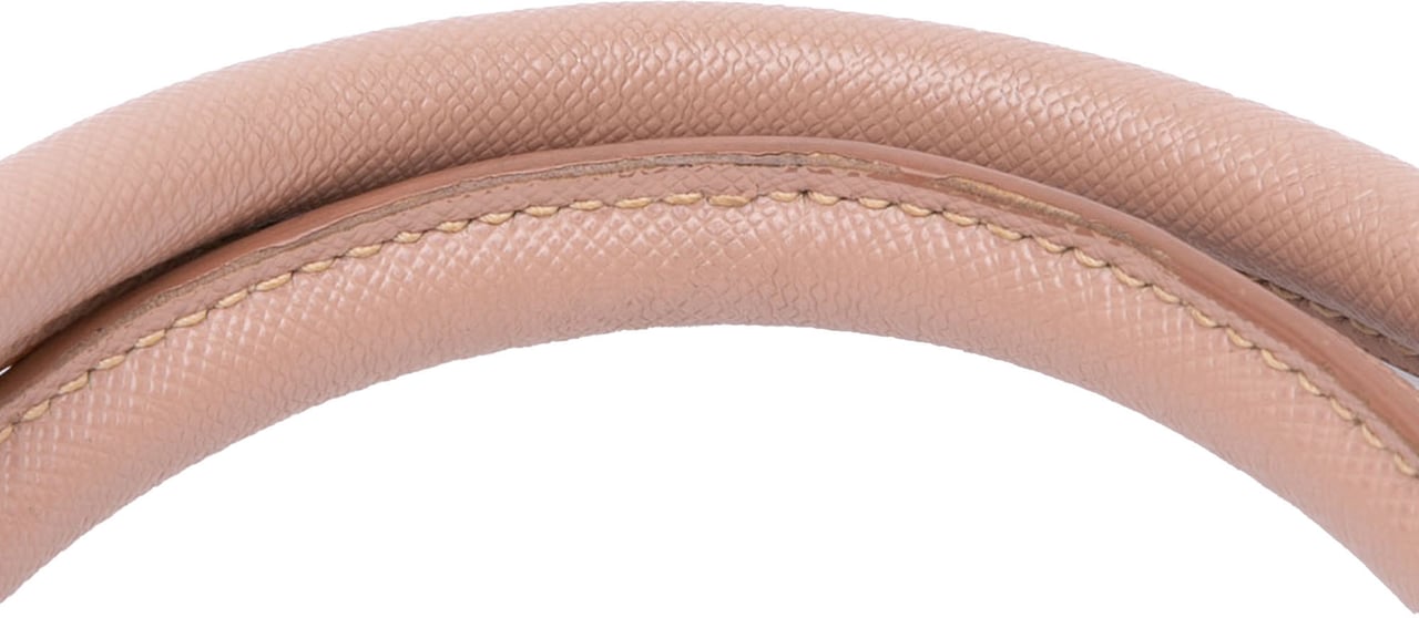 Prada Medium Saffiano Lux Open Promenade Satchel Bruin