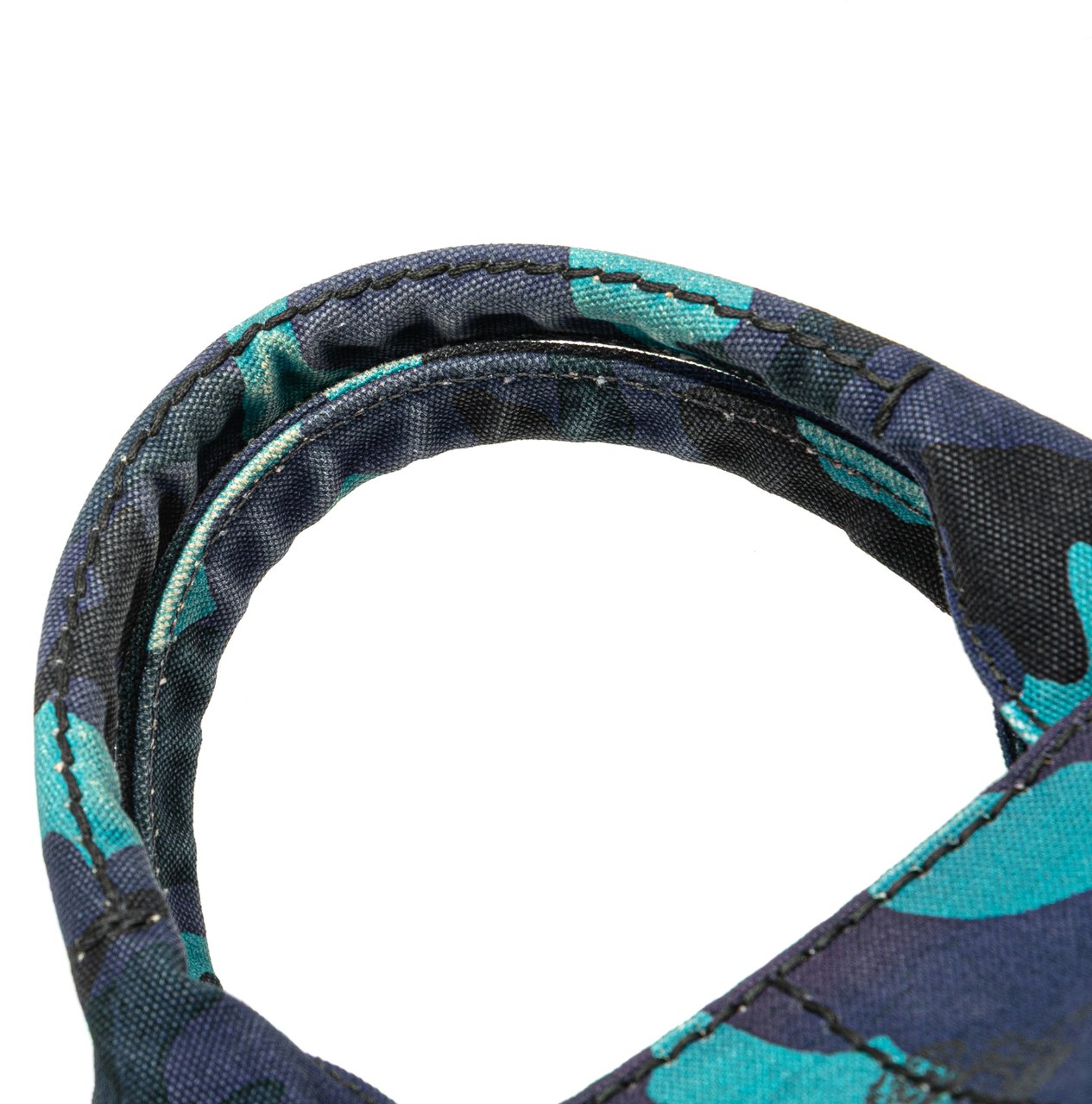 Prada Canvas Camouflage Canapa Logo Satchel Blauw