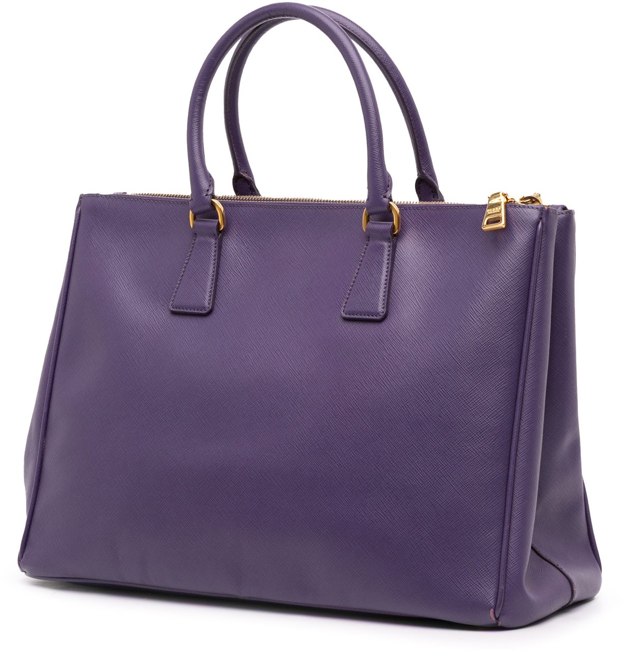 Prada Large Saffiano Lux Galleria Double Zip Satchel Paars