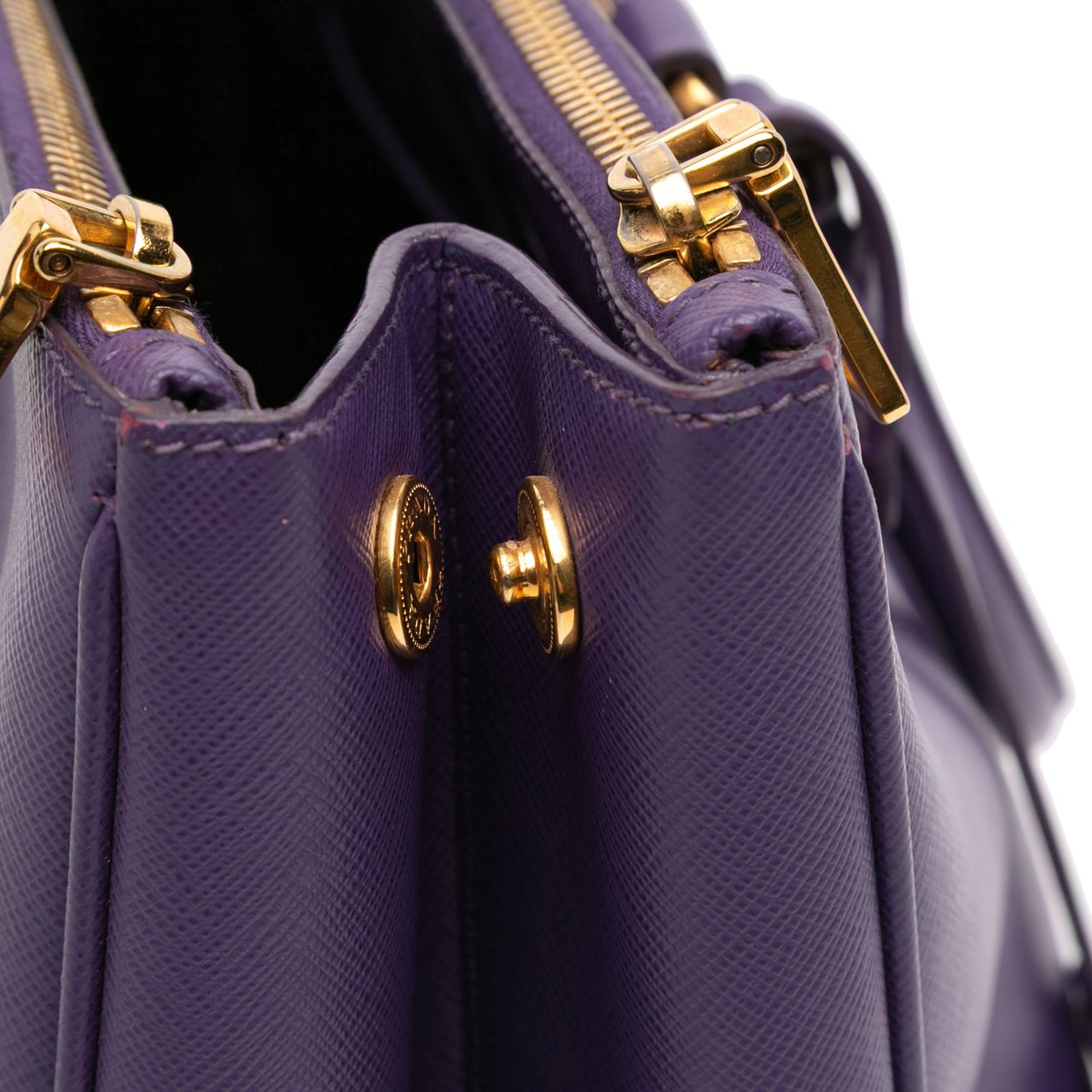Prada Large Saffiano Lux Galleria Double Zip Satchel Paars