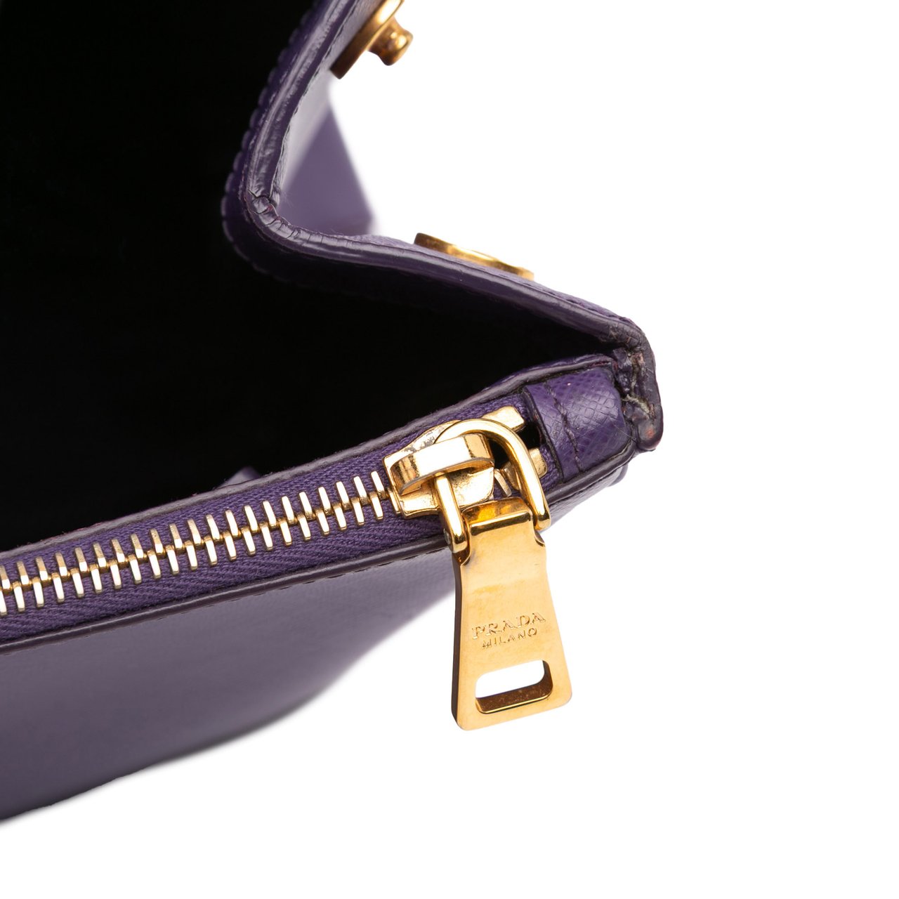 Prada Large Saffiano Lux Galleria Double Zip Satchel Paars