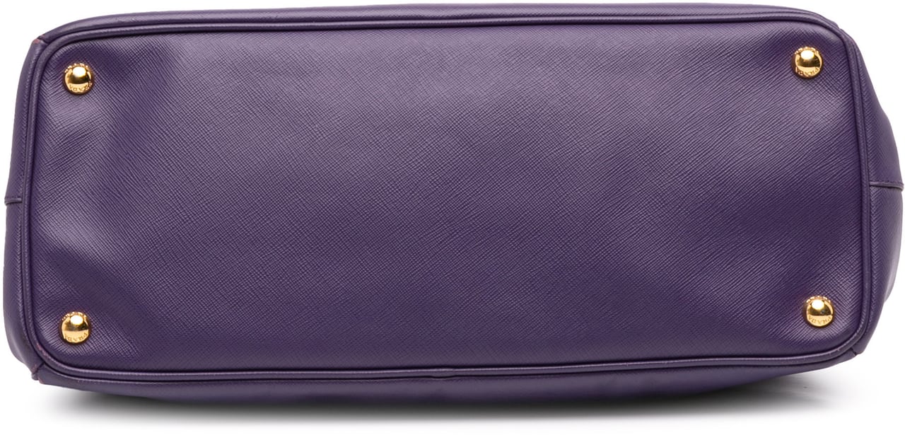 Prada Large Saffiano Lux Galleria Double Zip Satchel Paars