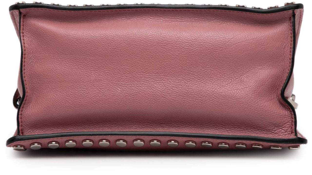 Prada Glace Calf Studded Etiquette Crossbody Roze
