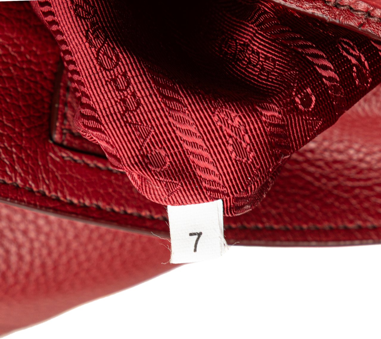 Prada VItello Daino Double Pocket Tote Rood