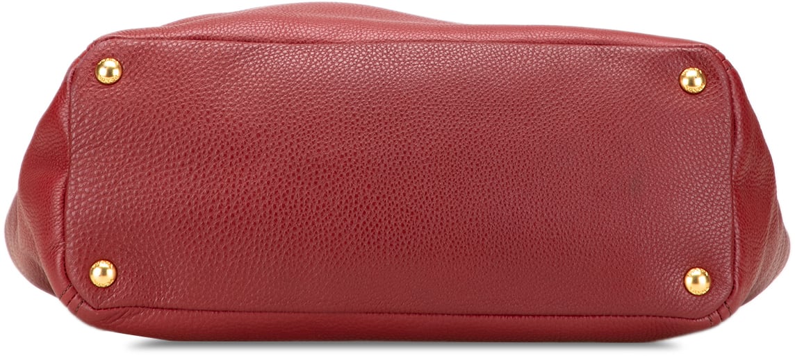 Prada VItello Daino Double Pocket Tote Rood