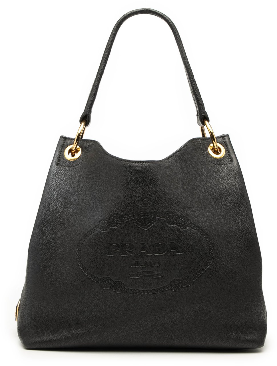 Prada Vitello Phenix Logo Tote Zwart