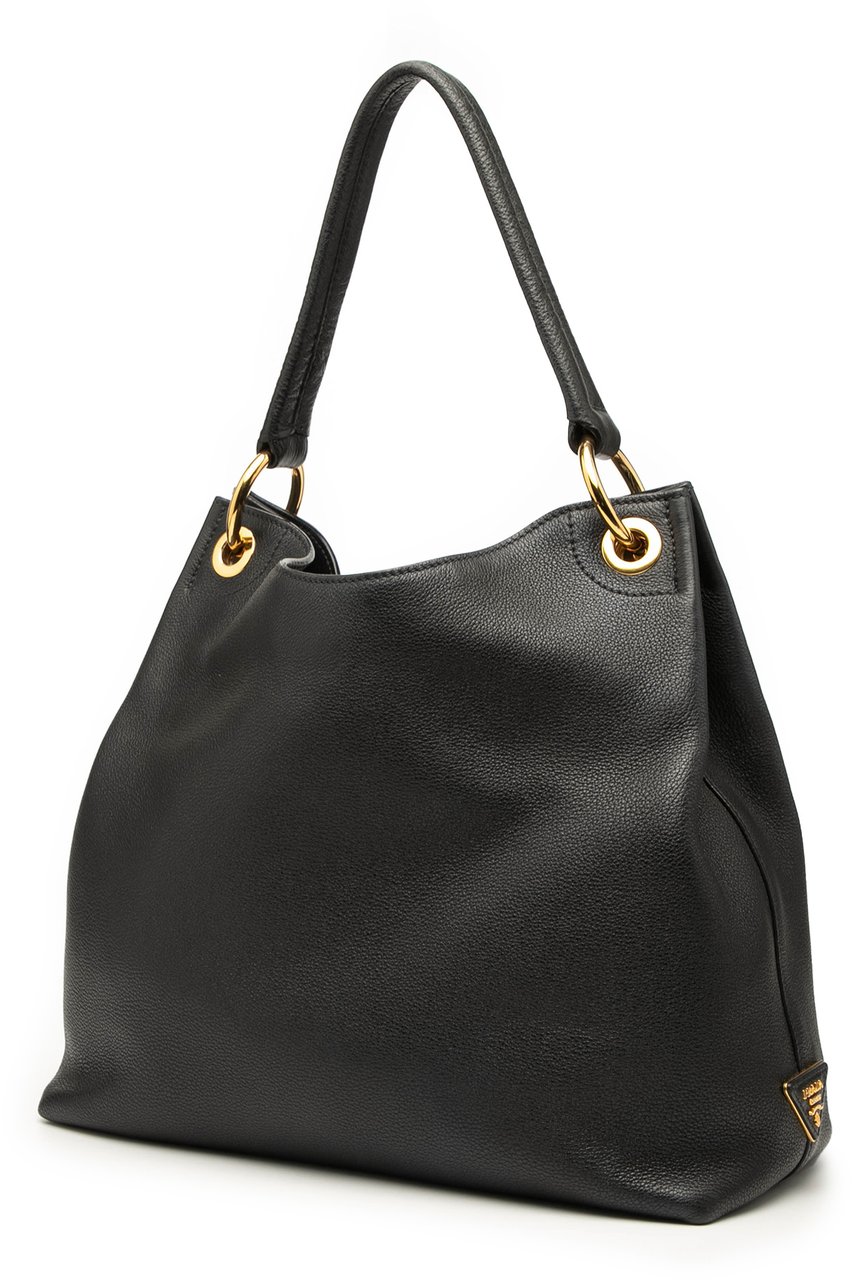 Prada Vitello Phenix Logo Tote Zwart