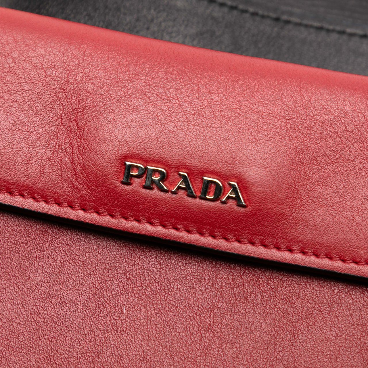 Prada Soft Calf Double Turnlock Satchel Rood