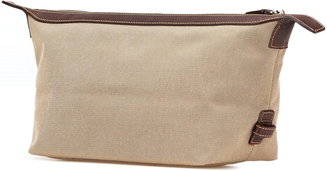 Prada Canvas Canapa Logo Pouch Bruin