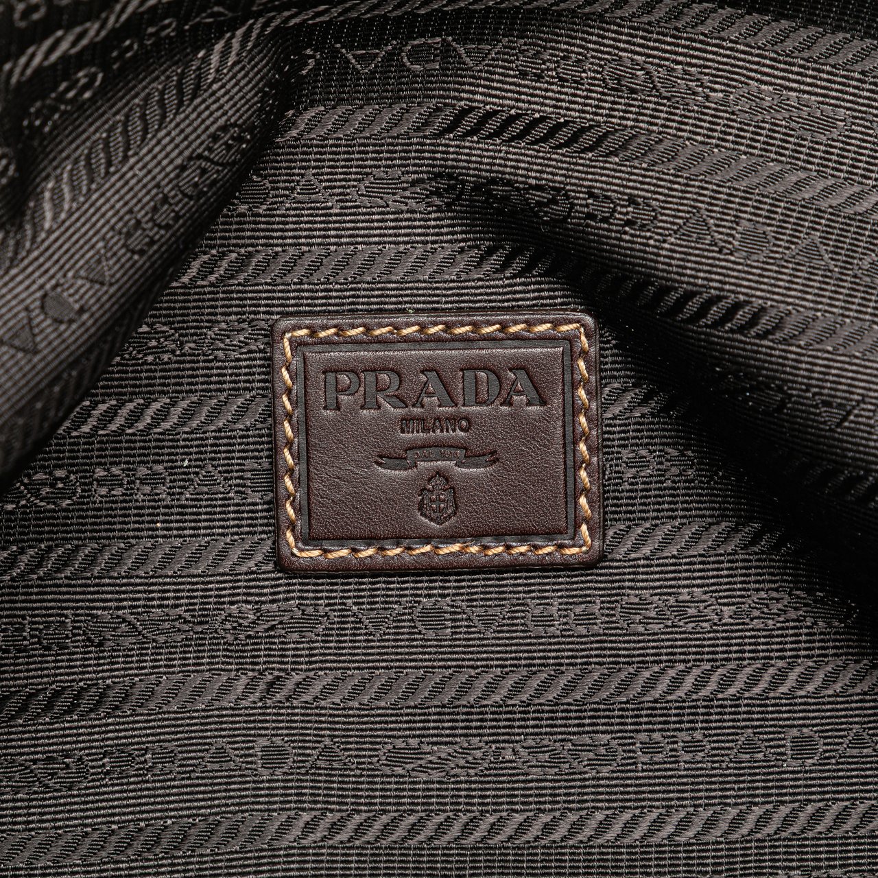 Prada Canvas Canapa Logo Pouch Bruin