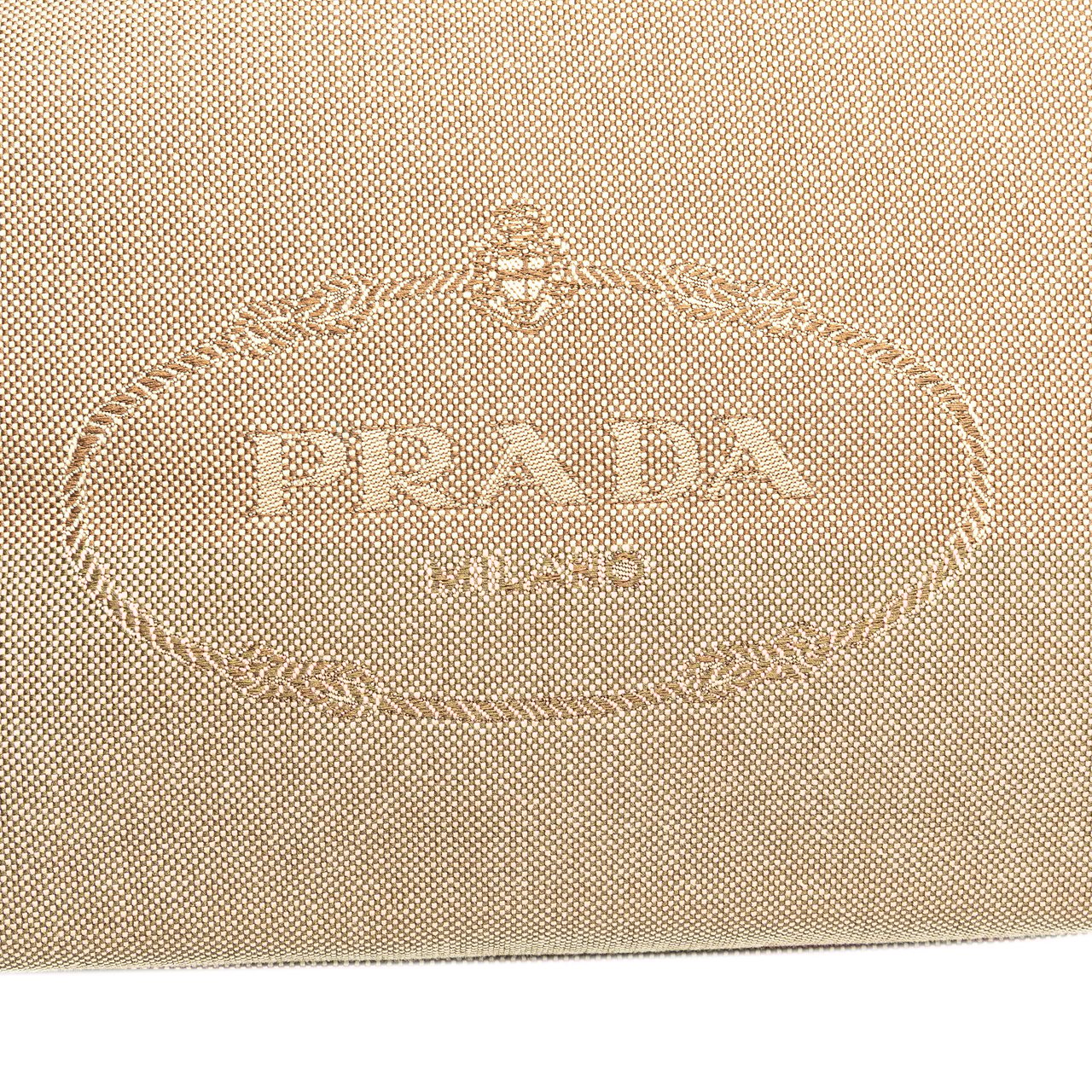 Prada Canvas Canapa Logo Pouch Bruin