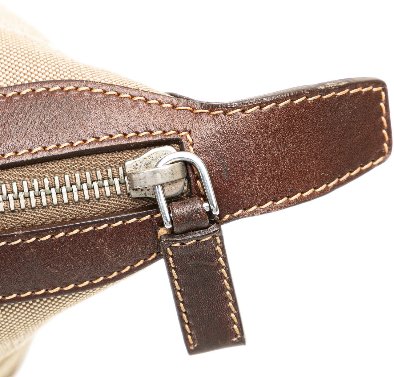 Prada Canvas Canapa Logo Pouch Bruin
