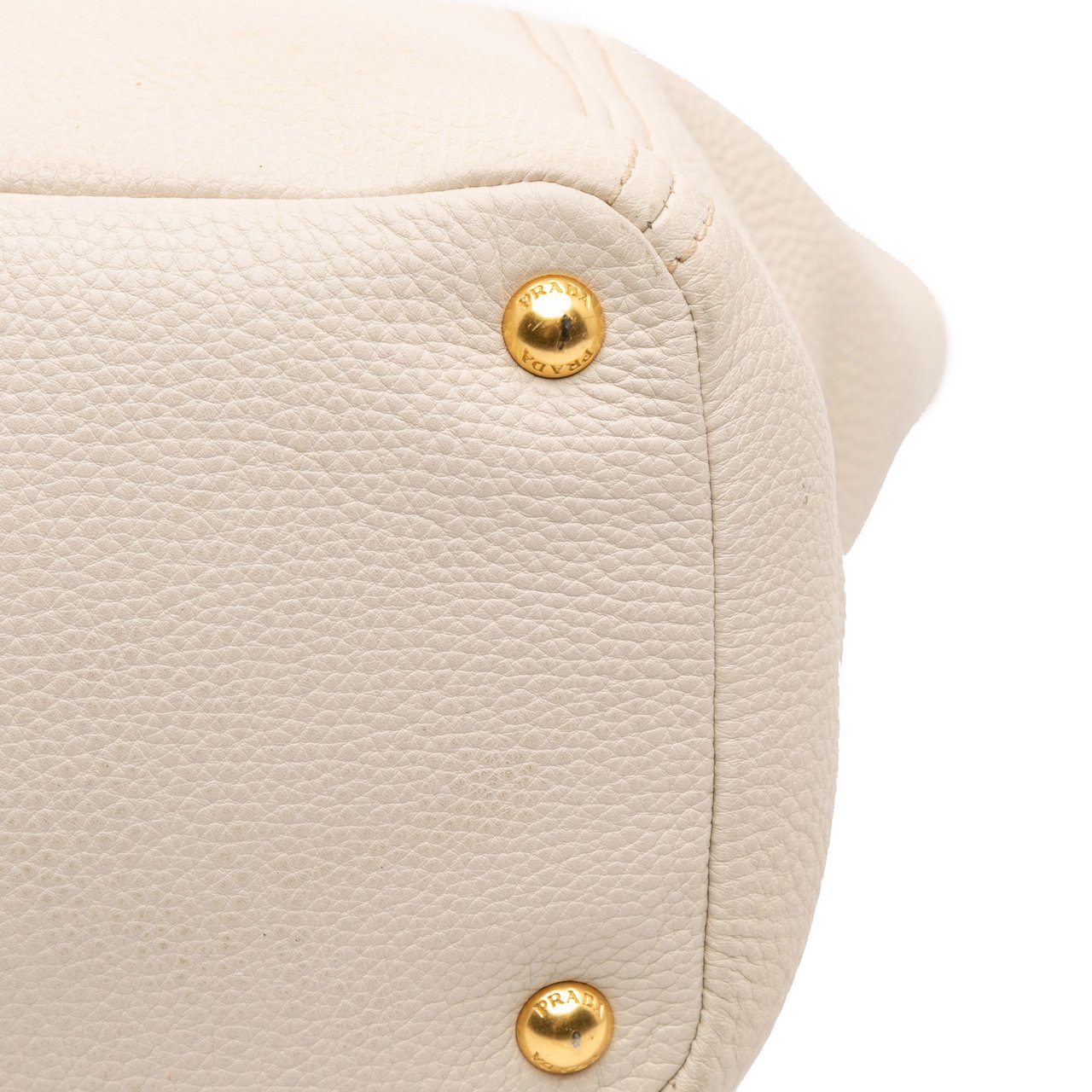 Prada Vitello Daino Side Pocket Convertible Tote Bruin