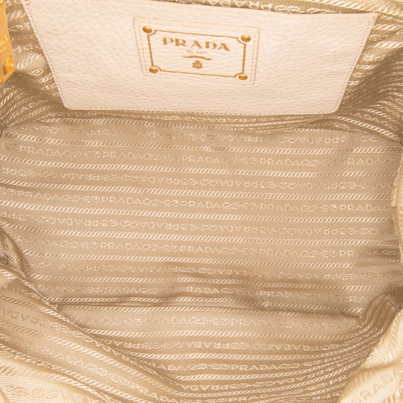 Prada Vitello Daino Side Pocket Convertible Tote Bruin
