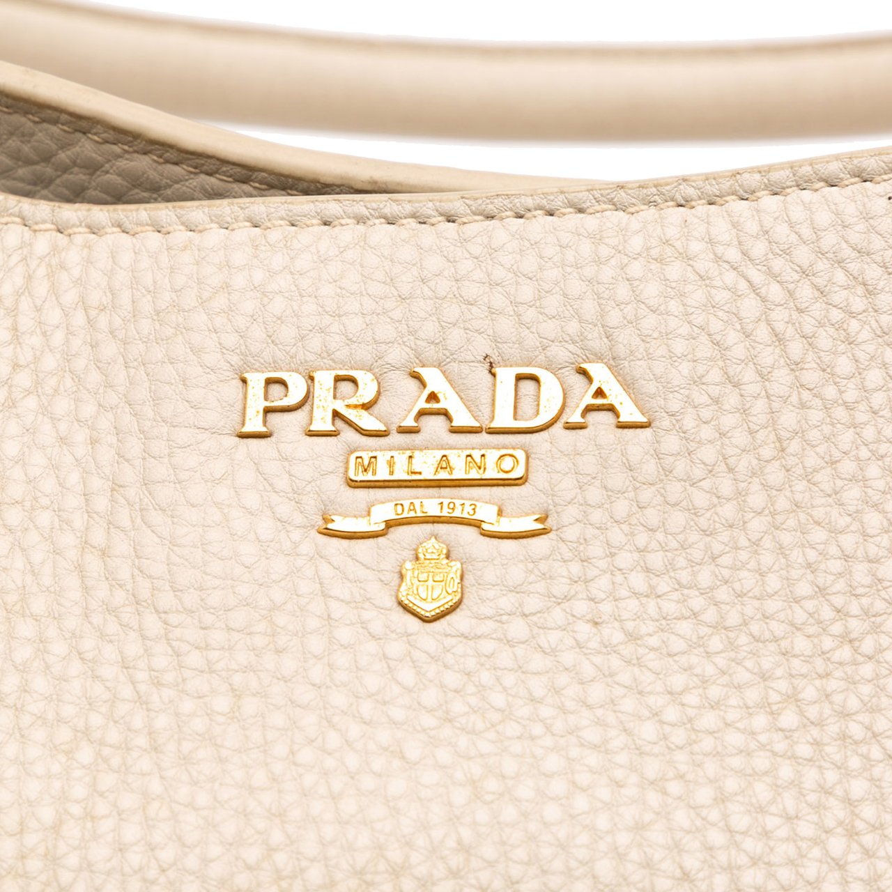 Prada Vitello Daino Side Pocket Convertible Tote Bruin