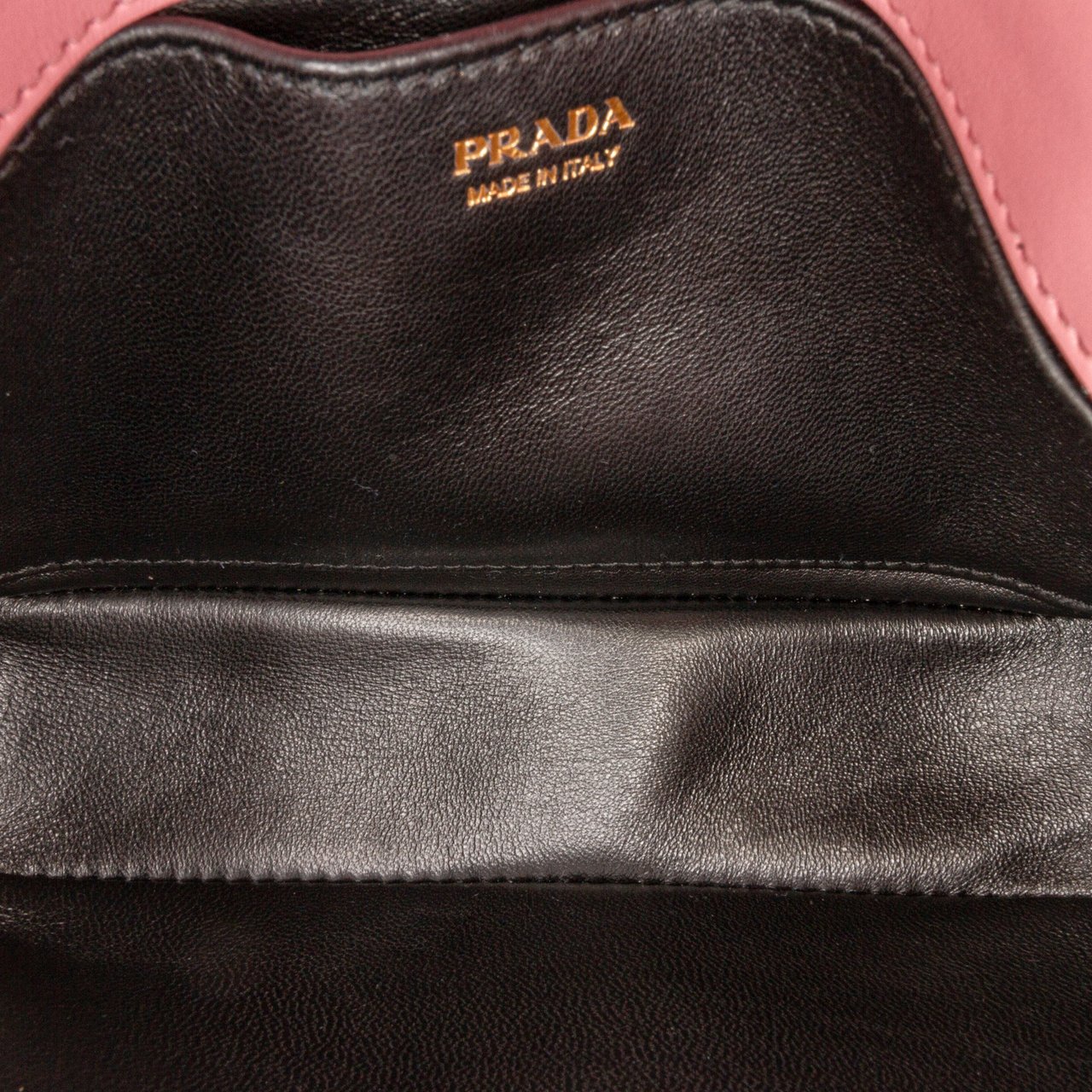 Prada Glace Calf Studded Etiquette Crossbody Roze