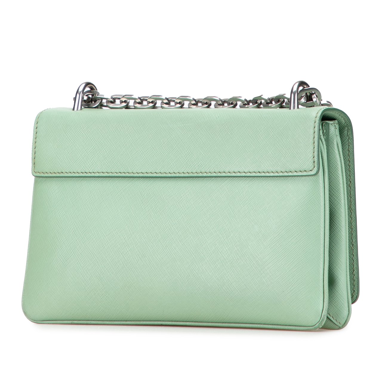 Prada Saffiano Lux Chain Lock Flap Groen