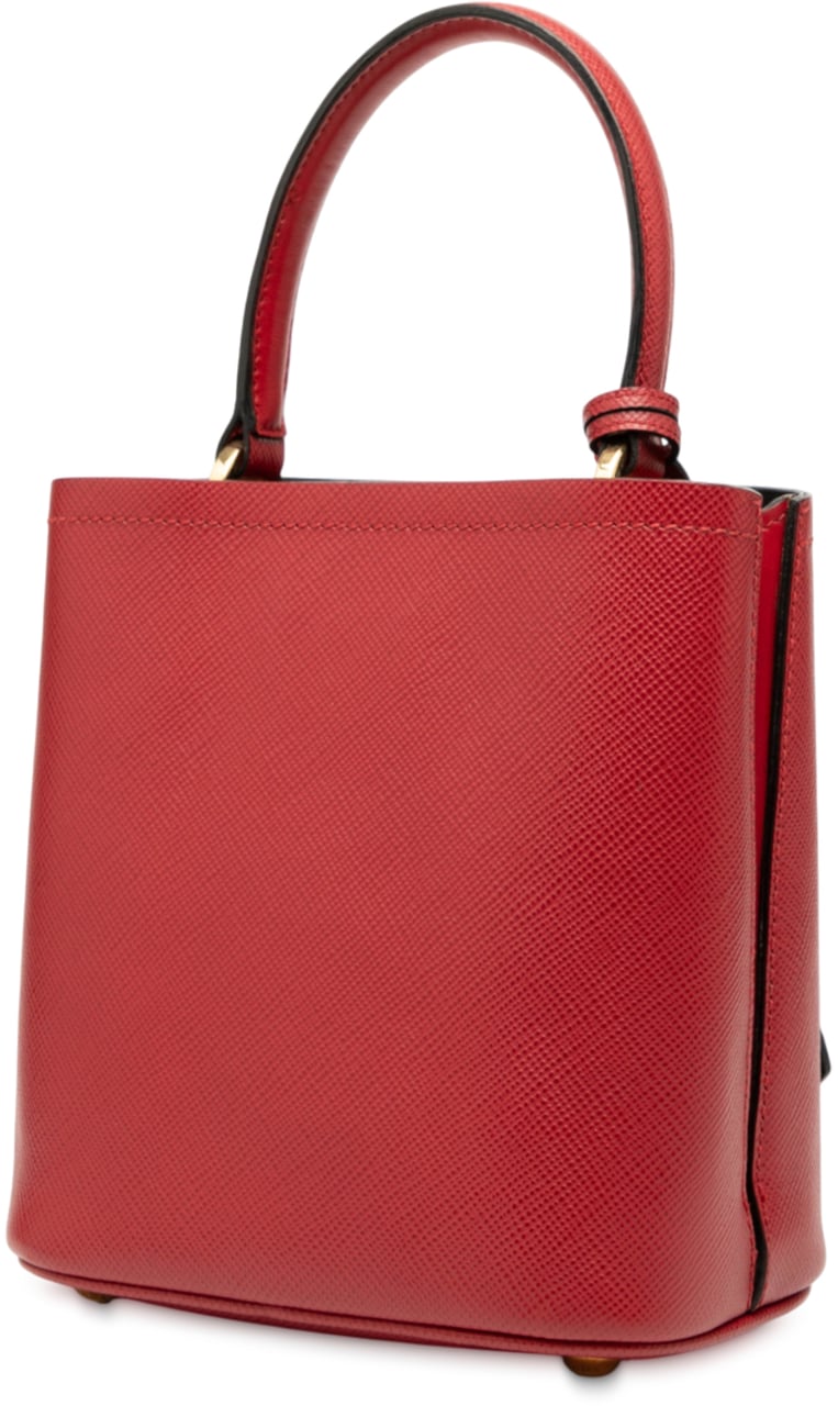 Prada Small Embellished Saffiano Cuir Panier Satchel Rood