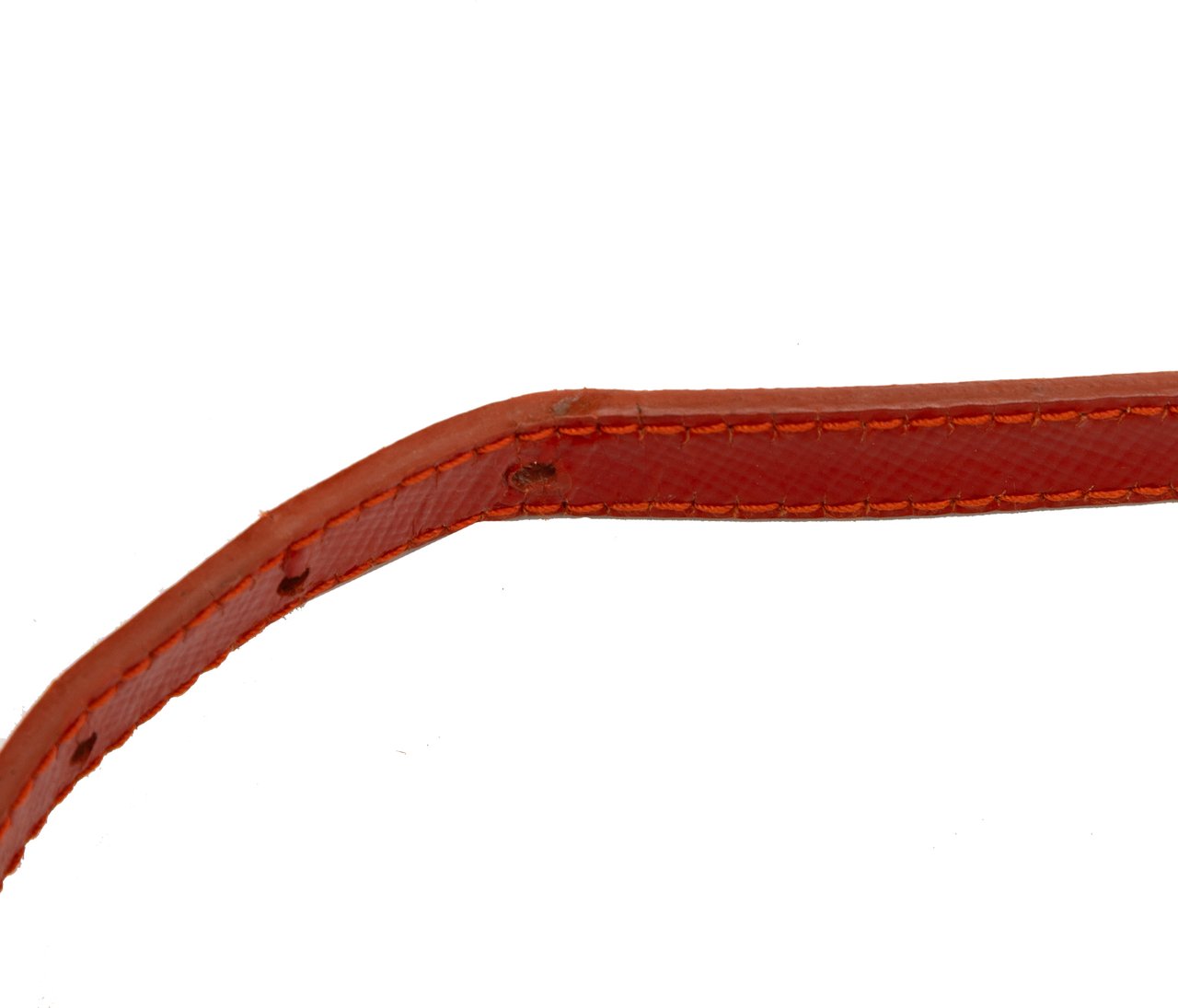 Prada Small Saffiano Vernice Promenade Satchel Oranje