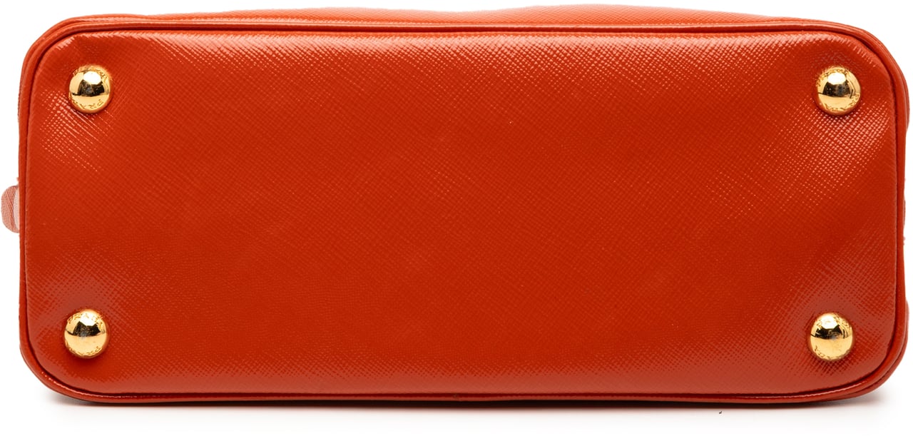 Prada Small Saffiano Vernice Promenade Satchel Oranje