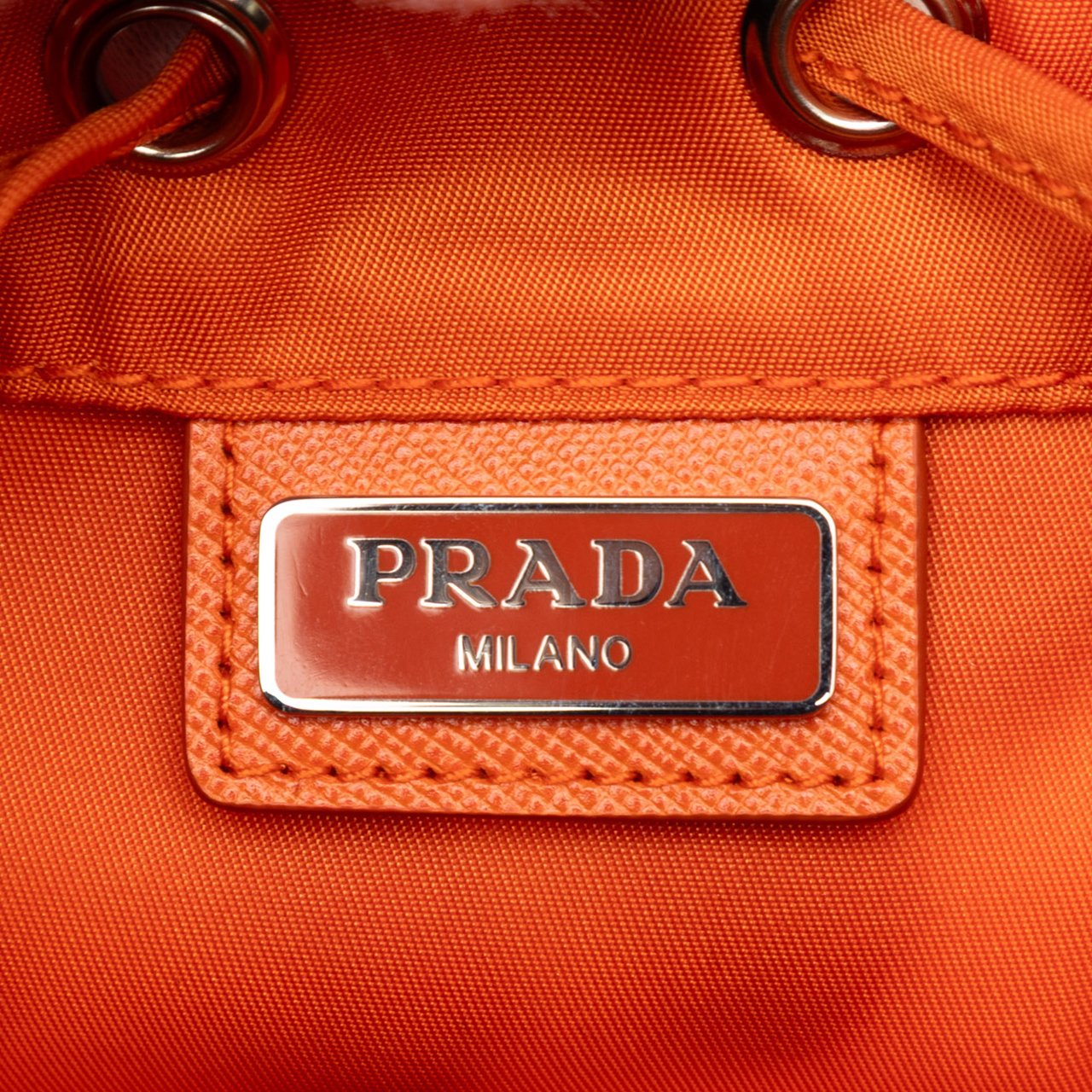 Prada Tessuto Drawstring Pouch Oranje