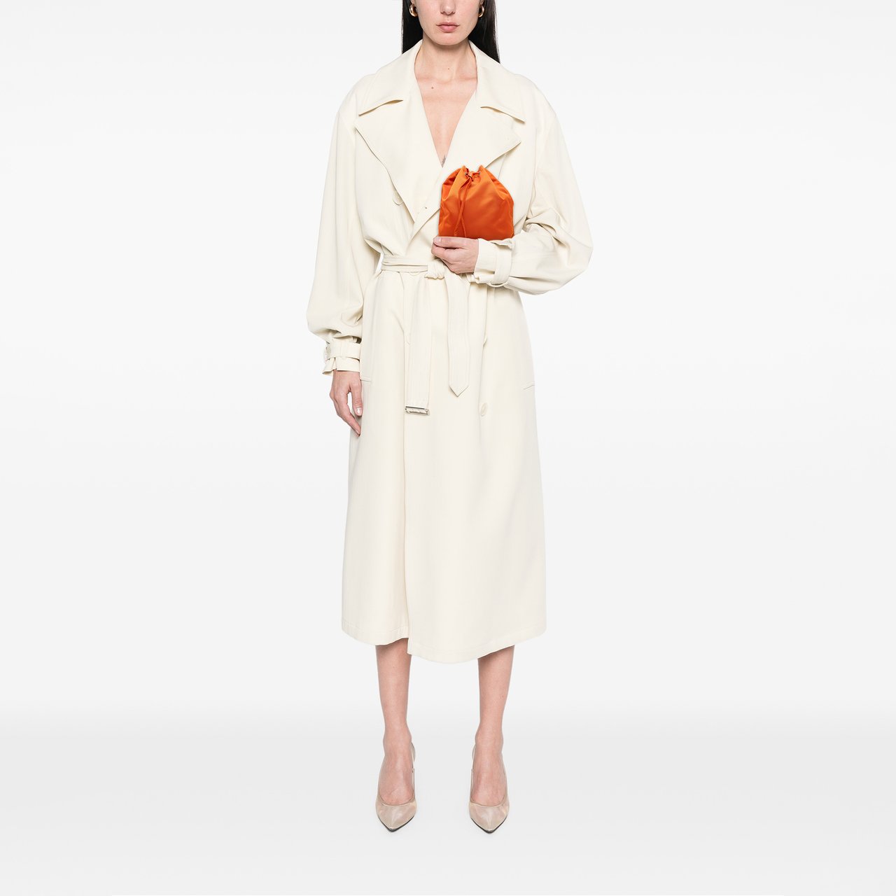 Prada Tessuto Drawstring Pouch Oranje