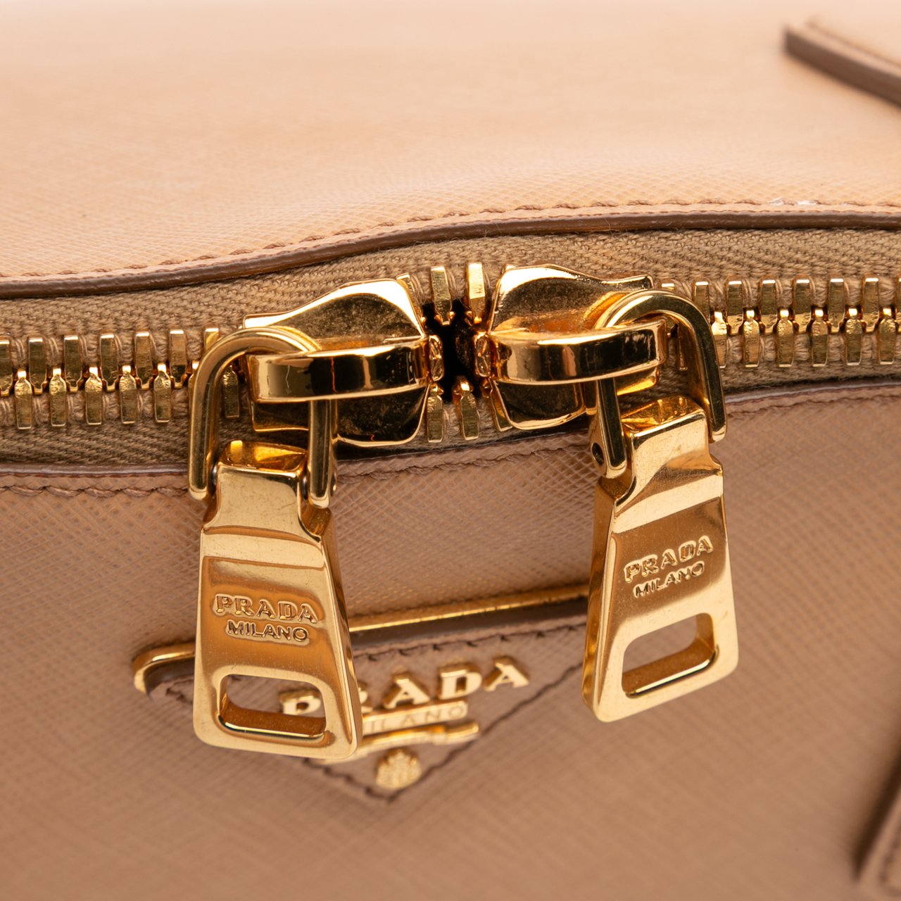 Prada Large Saffiano Lux Promenade Satchel Bruin