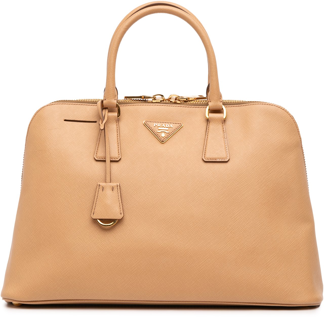 Prada Large Saffiano Lux Promenade Satchel Bruin