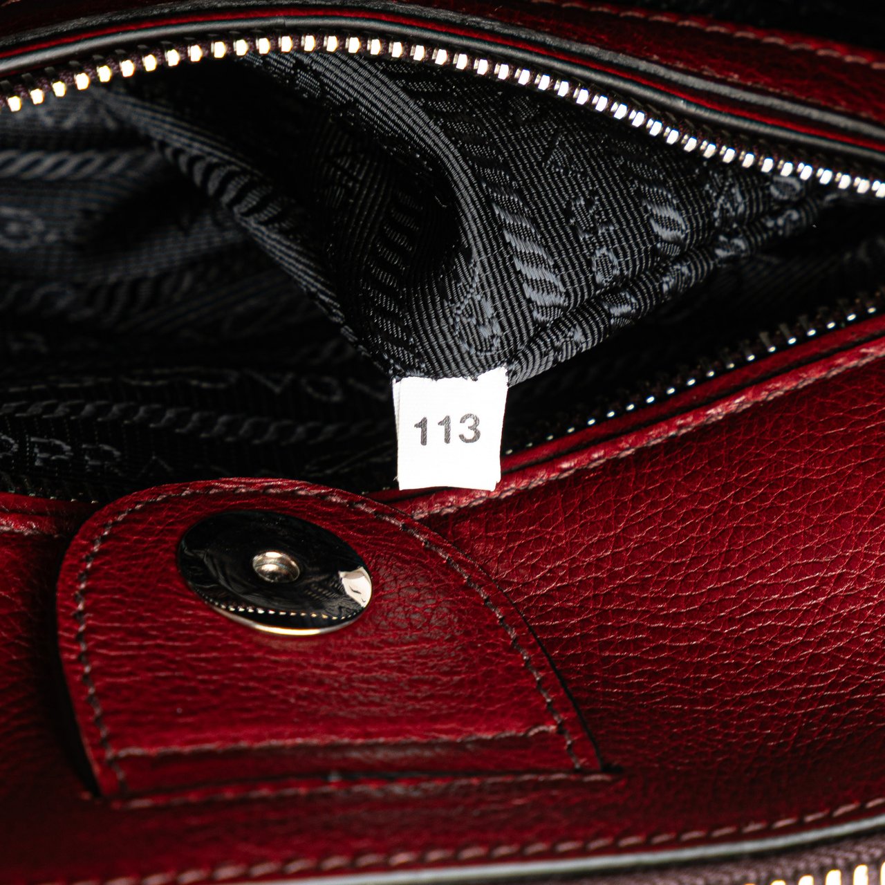 Prada Glace Calf Twin Pocket Satchel Rood