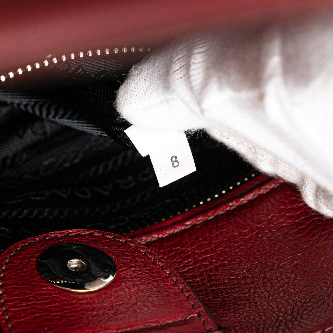 Prada Glace Calf Twin Pocket Satchel Rood