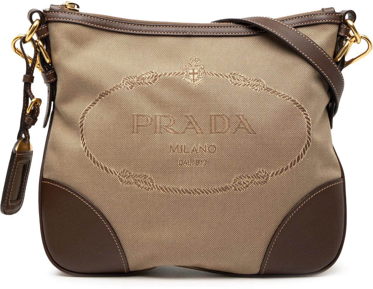 Prada Canvas Canapa Logo Crossbody Bruin