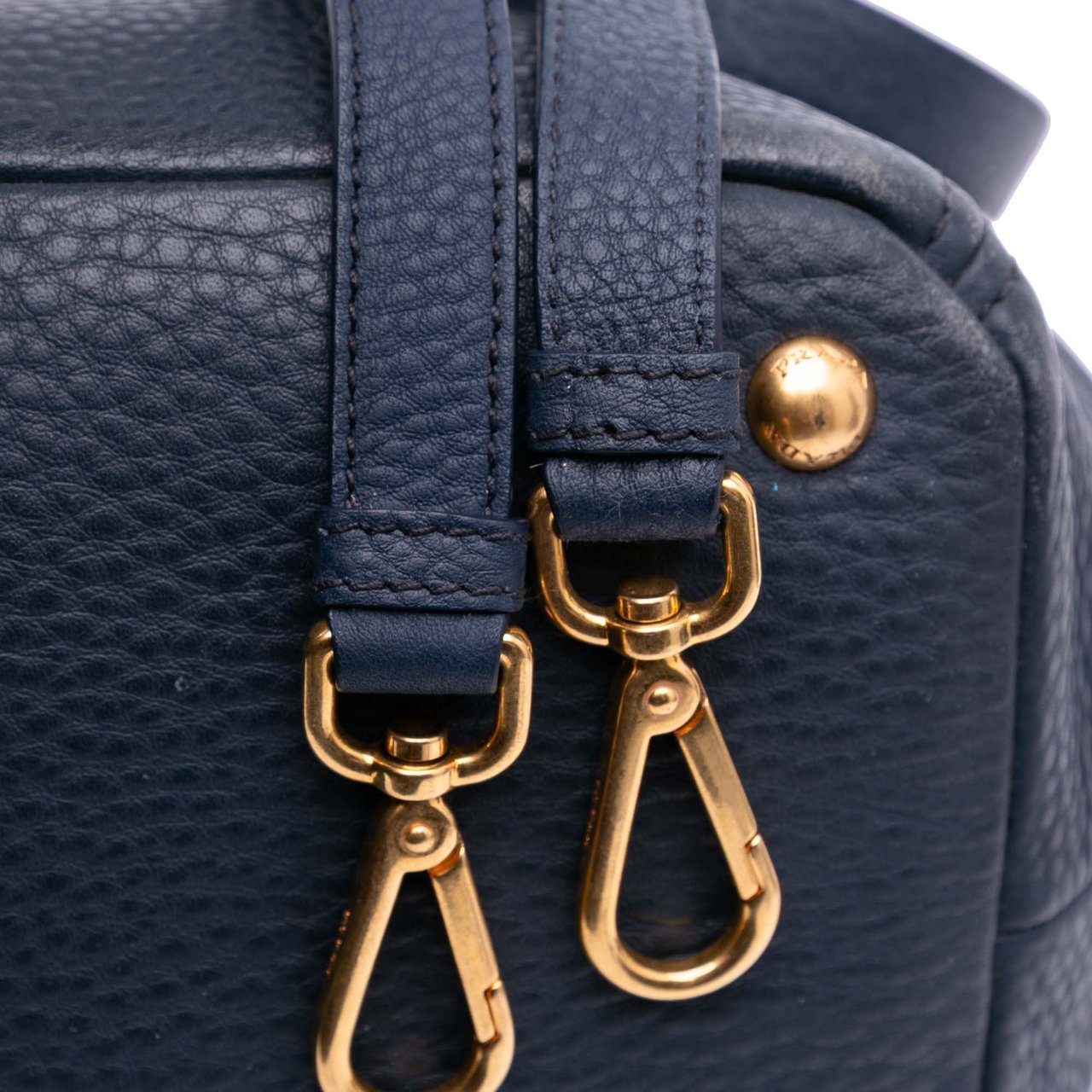 Prada Vitello Daino Open Convertible Tote Blauw