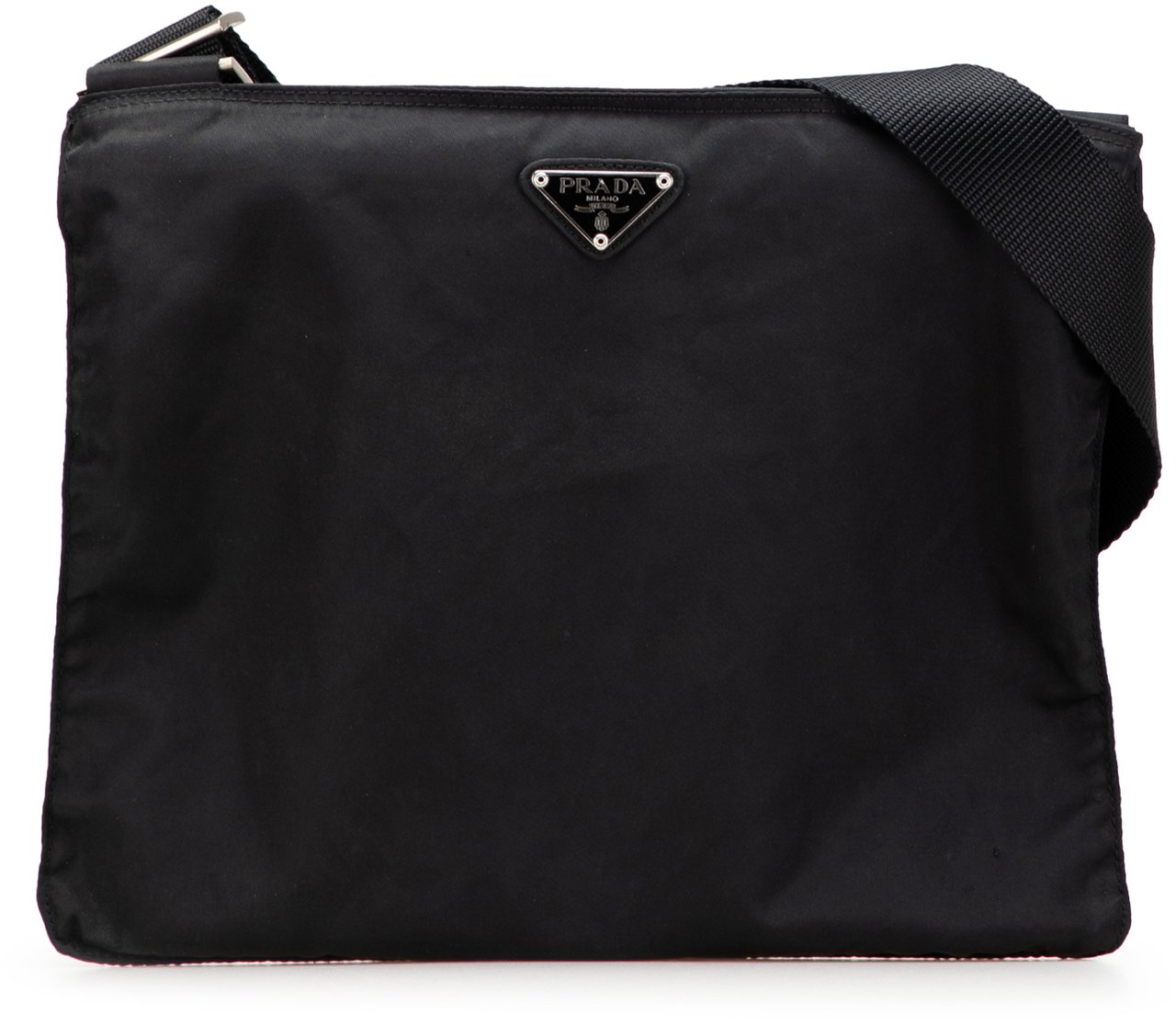 Prada Tessuto Zip Top Crossbody Zwart