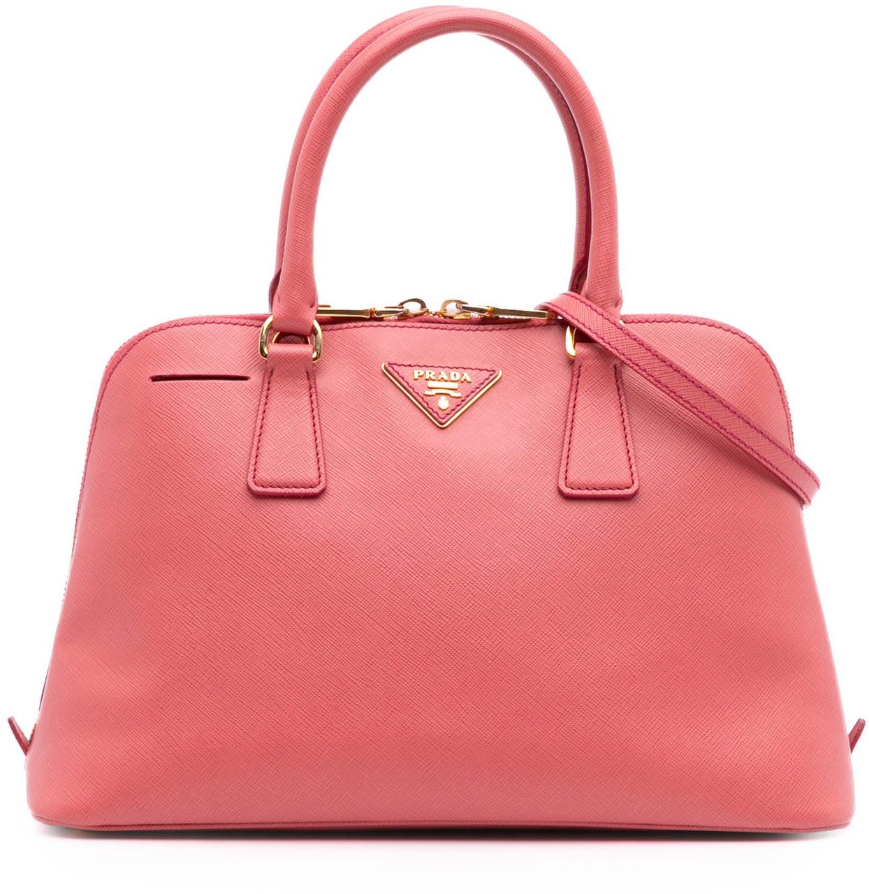 Prada Medium Saffiano Lux Promenade Satchel Roze