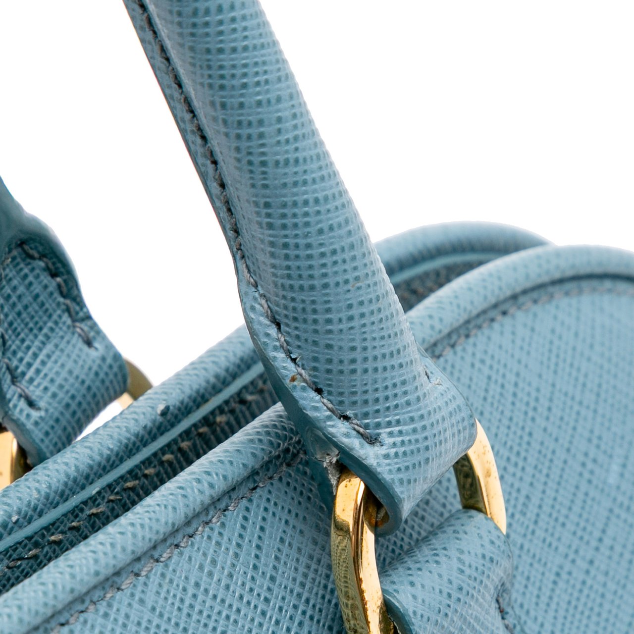 Prada Medium Saffiano Lux Open Promenade Satchel Blauw
