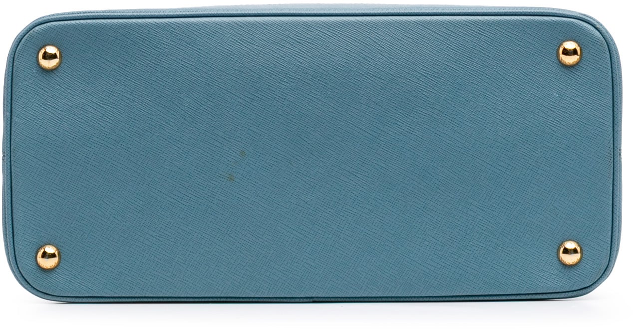 Prada Medium Saffiano Lux Open Promenade Satchel Blauw
