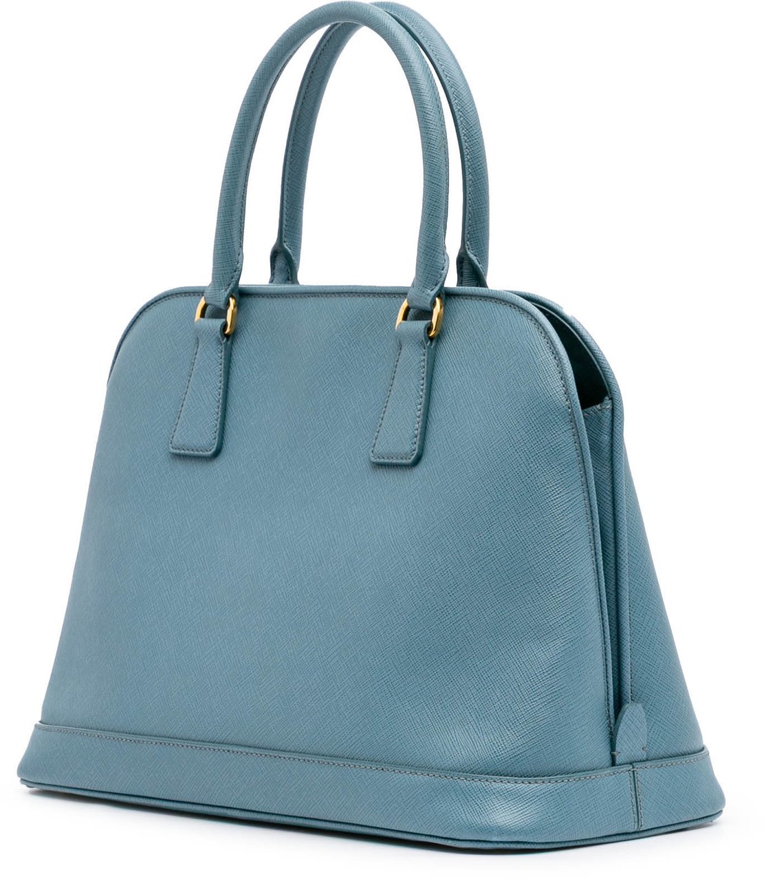 Prada Medium Saffiano Lux Open Promenade Satchel Blauw
