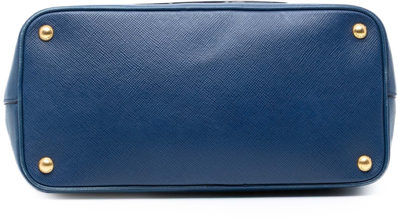 Prada Saffiano Cuir Front Pocket Convertible Tote Blauw