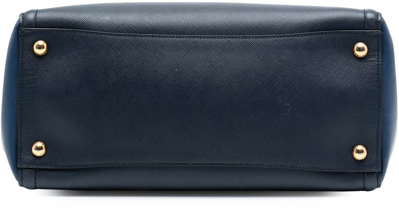 Prada Bicolor Saffiano Lux Tote Blauw