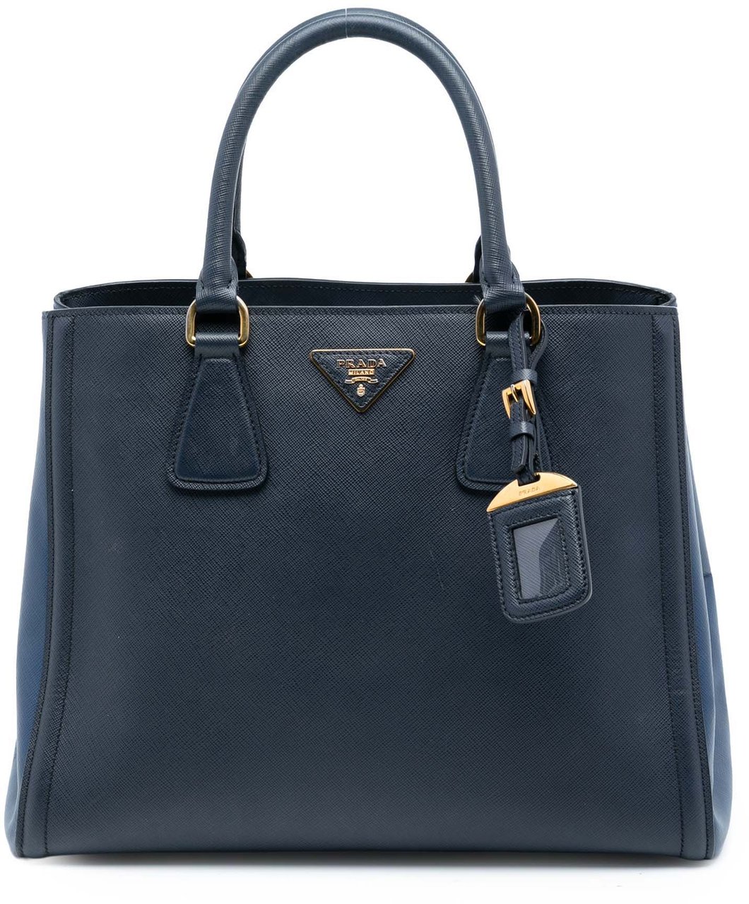 Prada Bicolor Saffiano Lux Tote Blauw