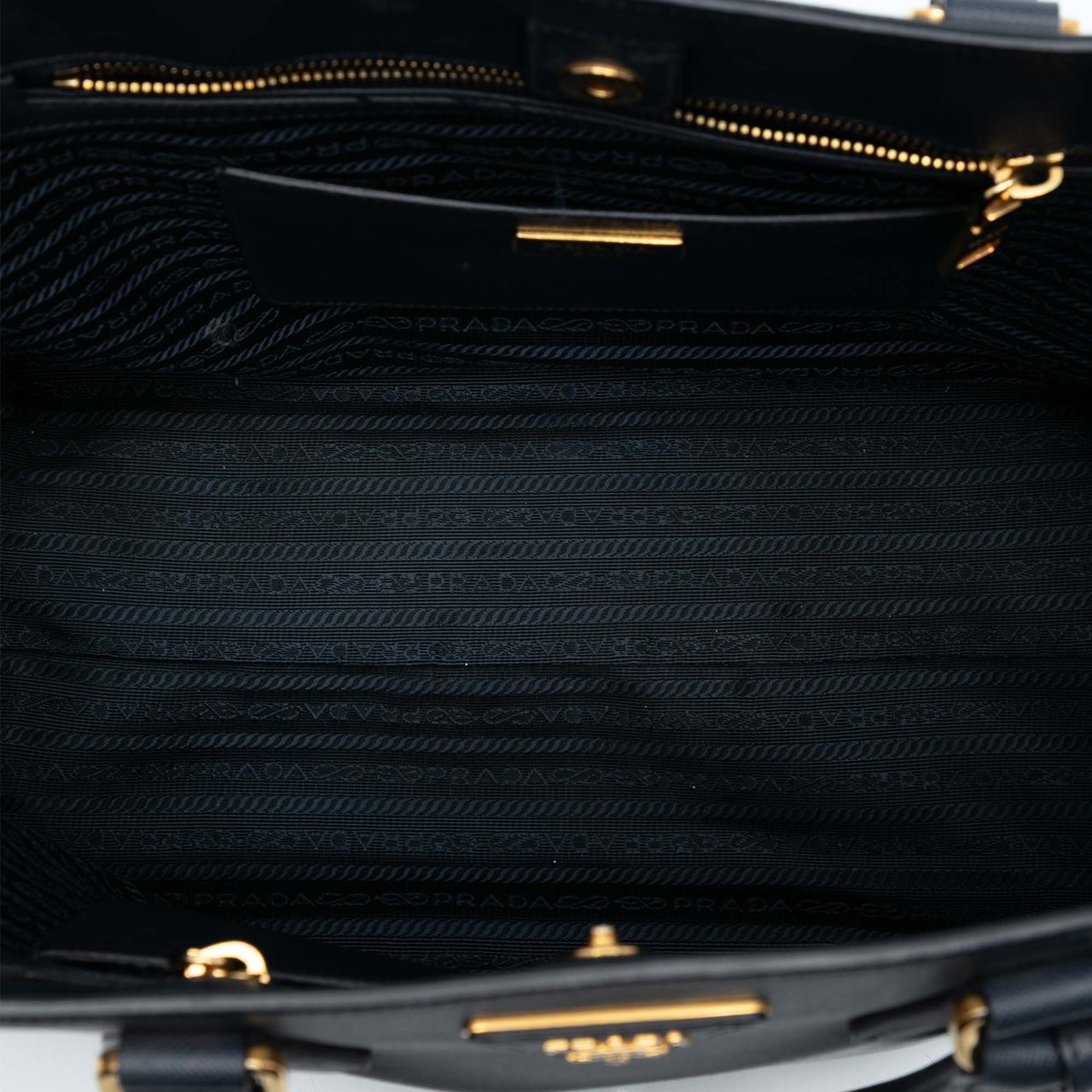 Prada Bicolor Saffiano Lux Tote Blauw