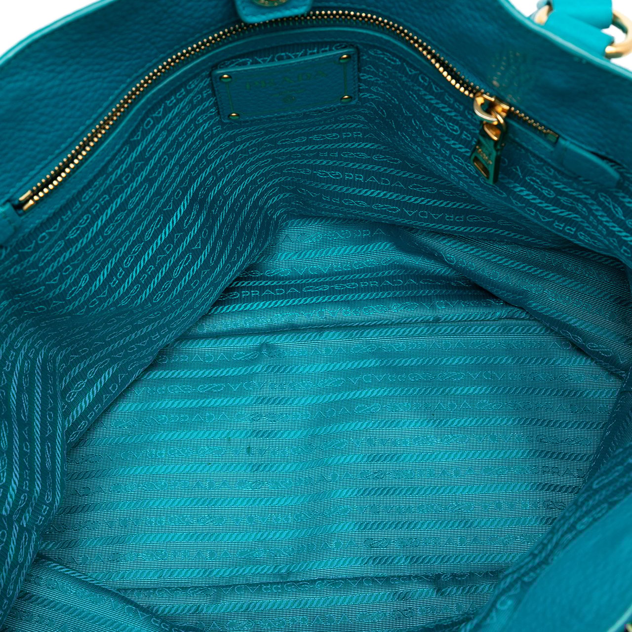 Prada Vitello Daino Open Convertible Tote Blauw