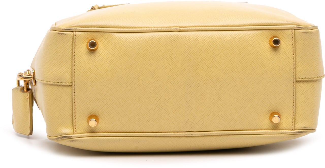 Prada Saffiano Lux Satchel Geel