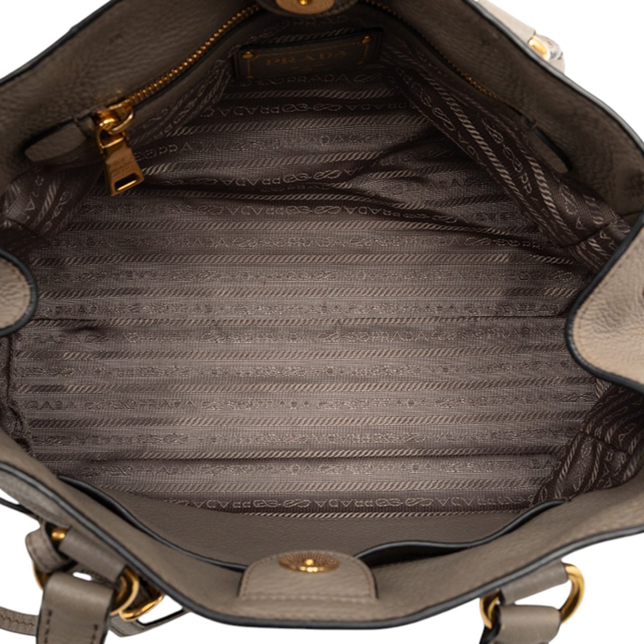 Prada Vitello Phenix Open Convertible Tote Bruin