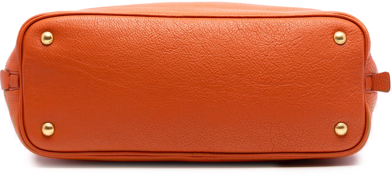 Prada Vitello Daino Side Zip Convertible Tote Oranje