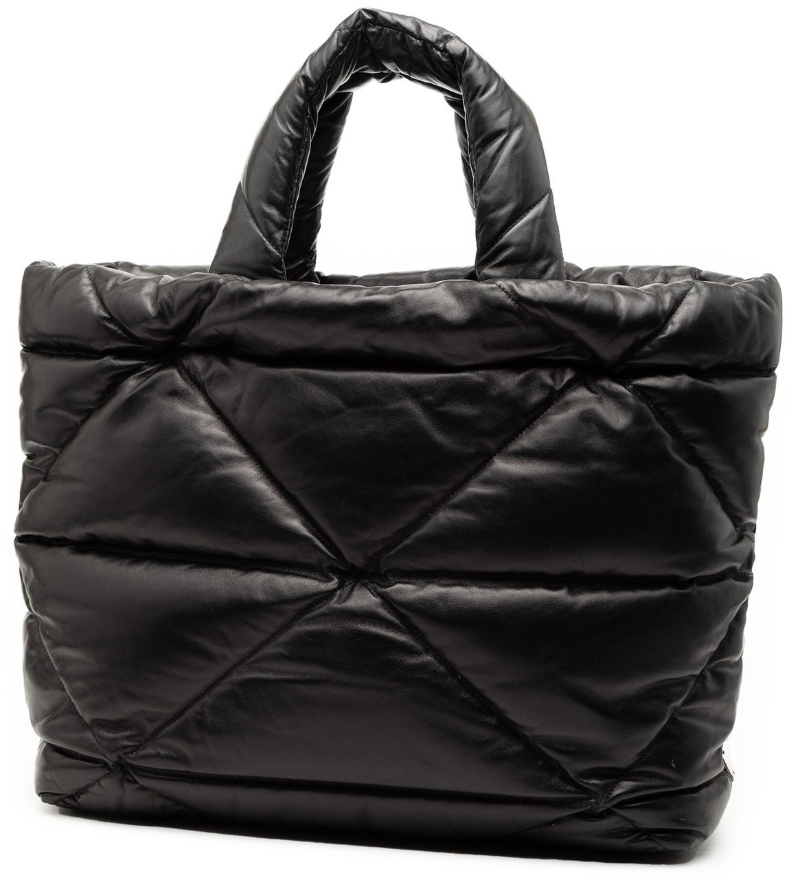 Prada Large Quilted Nappa Padded Tote Zwart