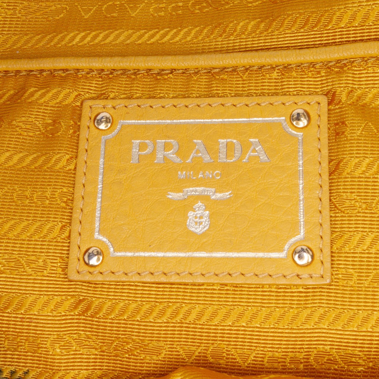 Prada Vitello Daino Boston Bag Geel