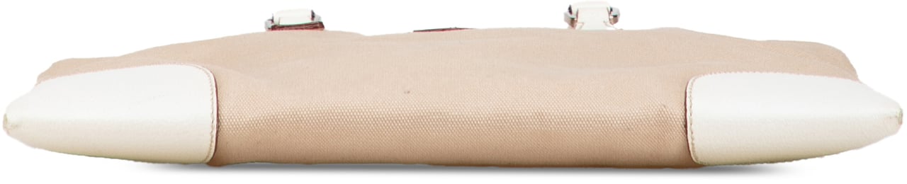 Prada Cinghiale Trimmed Canvas Canapa Tote Bruin