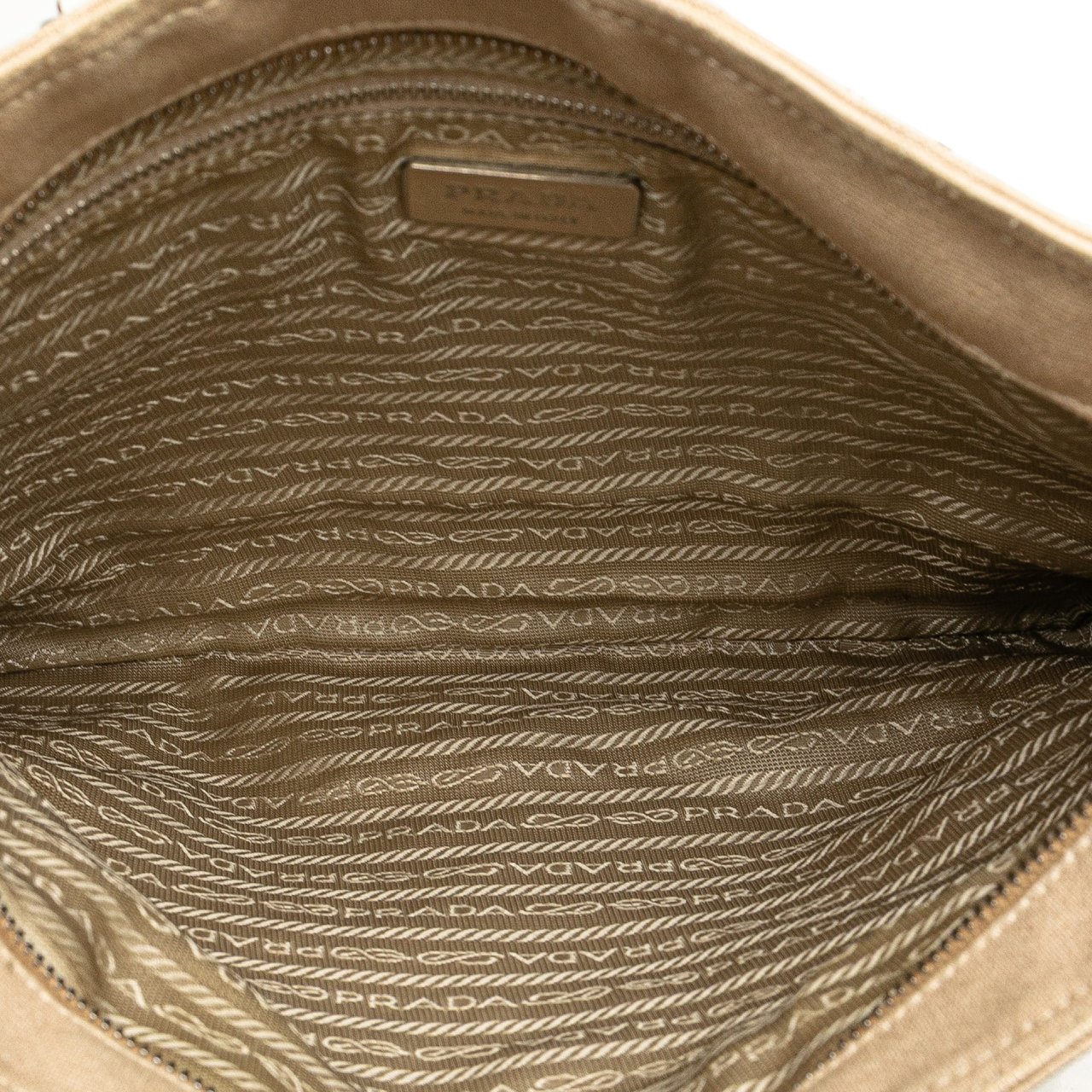 Prada Cinghiale Trimmed Canvas Canapa Tote Bruin