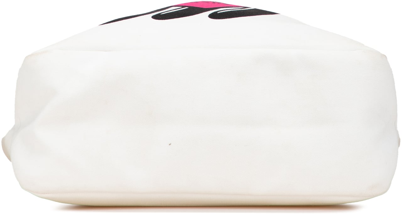 Prada Canapa Banana Print Tote Wit